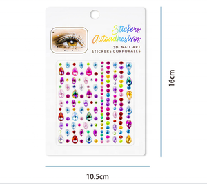 Bán Sỉ Trang Sức Mặt Hình Xăm Đá Quý Rave Mặt Đồ Trang Sức Cơ Thể Mắt Pha Lê Bindi Miếng Dán Đá Quý Mặt Pha Lê Cho Bữa Tiệc Lễ Hội - Product Image 2