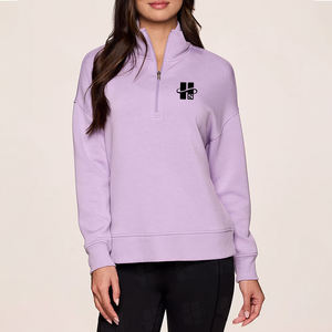 Sudadera de Felpa Suave con Cuello Alto y Cierre de 1/4, Personalizada al por Mayor para Mujer, Ajuste Holgado, para Golf y Fitness, con Bordado - Product Image 2