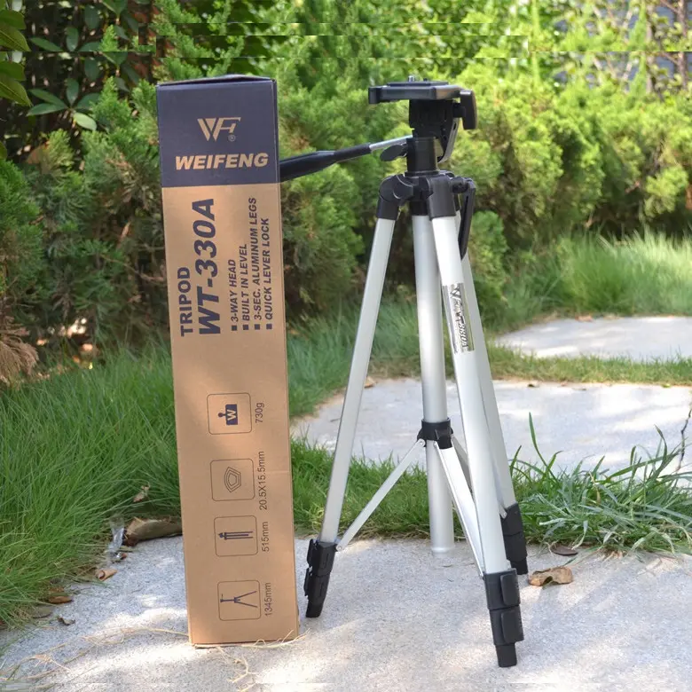 Weifeng WT330A — support en aluminium 123cm, nouveau caméscope manuel de caméra VCR DV trépied wt 330, support de pinces pour téléphone portable, jumelles