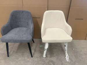 Chaises de salon rembourrées, cadre en métal, tissu blanc, <span class=keywords><strong>gris</strong></span>, bleu, violet, <span class=keywords><strong>velours</strong></span>, chaises de salle à manger scandinaves avec accoudoirs - Product Image 5