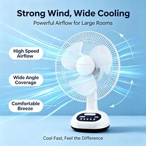 Ventilateur de camping de classe A avec lumière solaire, rechargeable, ventilateur solaire pour camping, ventilateur avec panneau solaire pour la maison, emballé en boîte colorée - Product Image 1