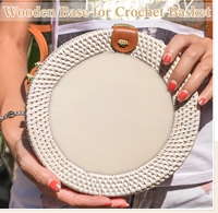 Base de panier en crochet circulaire en bois LONGRIVER, personnalisable en usine, 12 pièces, réutilisable, gravée, pour fournitures de bricolage et de tissage