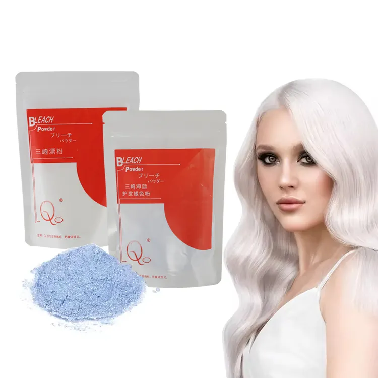 Polvo para blanquear el cabello Etiqueta privada Amoníaco Aclarador sin polvo Blanqueamiento azul Polvo para blanquear el cabello profesional