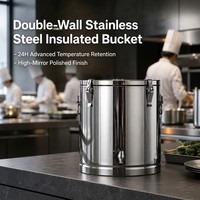 Glacière Isotherme en Acier Inoxydable | Conteneur Thermique pour Nourriture Buffet Restaurant