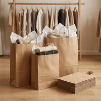 Sacs en papier kraft en gros, sacs de courses en papier kraft, tailles assorties, poignées torsadées, fond plat, personnalisables en vrac, logo sur mesure, direct usine