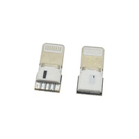 Konektor Steker Lightning Male 8 Pin untuk iPhone iPad, Suku Cadang Pengganti Kabel Tipe Solder untuk Perbaikan DIY
