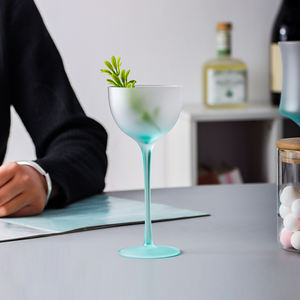 Bar Party Wholesale Vintage Gradient <strong>Mint</strong> Green Wine Glasses Set 145Ml 230Ml 250Ml 300Ml 440Ml for Wine Ice Cream Dessert - Product Image 4