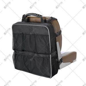 Bolsa de Almacenamiento para Respaldo de Asiento de Yate, Gran Capacidad, Rectangular, Negra, para Viajes y Camping - Product Image 3
