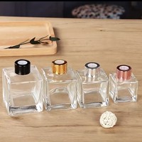 Flacon diffuseur de parfum vide de luxe 50ml 100ml 150ml 200ml 250ml 500ml avec bouchon en caoutchouc, cube transparent, couleur personnalisée