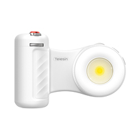 TELESIN 15W Poignée magnétique pour téléphone avec flash 5000 Lux CCT, lumière d'appoint, contrôle du déclencheur et du zoom, pour vlogging sur smartphone, en ABS