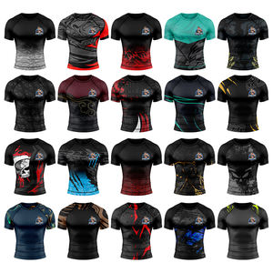 カスタムデザイン 耐久性 ボクシング レスリング ムエタイ ラッシュガード キッズ 大人用 ストレッチフィットネス スクール 格闘技 - Product Image 2