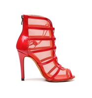 Toutes les chaussures pour femmes Sandales Talons hauts Chaussures de danse latine pour femmes à tige haute - Rouge Noir Bottes de danse de salon Chaussures de créateur pour femmes