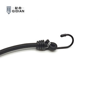 Sangle de remorquage élastique tressée en nylon solide noir de 8mm <span class=keywords><strong>crochet</strong></span> de cordon de choc en latex élastique à haute élasticité de 60cm <span class=keywords><strong>pour</strong></span> véhicules de cargaison de bâche - Product Image 3