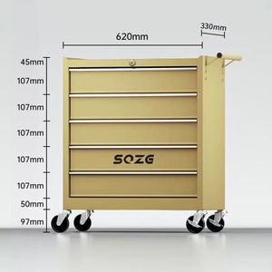 Barber Shop Use Metal <b>Trolley</b> <b>Tool</b> Storage Cabinet Heavy Duty Workshop Roller Drawer Steel <b>Tool</b> Cabinet Wheels - Product Image 2