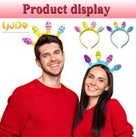 Bandeaux lumineux en plastique avec oreilles de lapin LED, accessoires de cheveux lumineux pour femmes et filles, Halloween