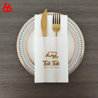 Échantillon gratuit Imprimé Airlaid Serviette Couverts Serviettes De Poche Linge Jetable Sensation Dîner Serviettes pour Restaurant