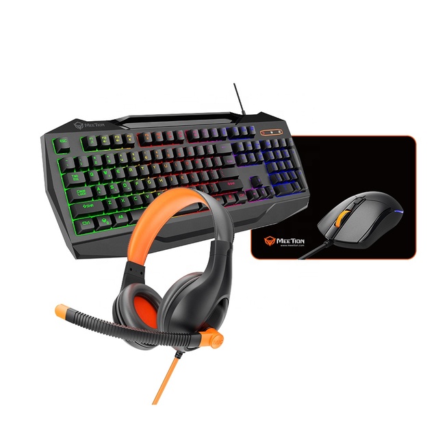 MEETION MT-C490 Kit Rgb Keyboard and Mouse Gaming Mouse Pads Keyboard Mouse Combos Set