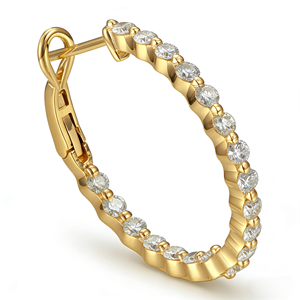 Pendientes de Moda con Diamantes Cultivados en Laboratorio de 10 1/4 Quilates Chapados en Oro de 14 Quilates para Hombre y Mujer, para Bodas y Fiestas, con Certificado IG - Product Image 3