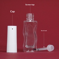 Flacon de brillant à lèvres transparent gravé, design ondulé, 10 ml, flacon distributeur de vernis à ongles, vente en gros, MOQ personnalisé