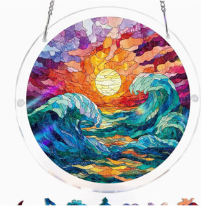 Atrapasoles de acrílico con diseño de pájaros de primavera, rompecabezas colgante para ventana, diseño bohemio, decoración de regalo de Navidad - Product Image 3
