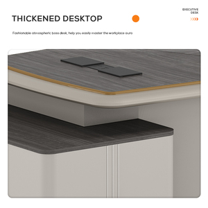 Escritorio de oficina ejecutiva de madera Mdf de gama alta, mesa Ceo Boss en forma de L, mesa de oficina, escritorios de oficina de madera maciza - Product Image 4
