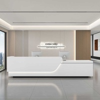 Comptoir de réception minimaliste moderne en bois pour hall d'hôtel, salon de beauté, bar, poste de caisse - Meuble de bureau finition brûlée
