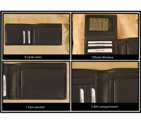 Dompet Lipat Dua Kulit Asli dengan Perlindungan RFID untuk Pria, Organizer Kartu Tipis, Tempat Uang Tunai Ringkas, Aksesori Fashion