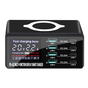 מטען מהיר רב תכליתי חדש עם 8 יציאות PD לטעינה מהירה לאייפד, טלפון נייד, רכזת שולחנית מהירה, תחנת טעינה אלחוטית - Product Image 1