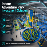 Équipement de parc sportif intérieur : Tour d'escalade centrale, piscine à balles, toboggan, aire de jeux, zone de débâchement souple, zone de saut CE TUV ISO