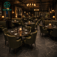 Ensemble de meubles commerciaux modernes Ron Group, banquette demi-cercle, table ronde en marbre, chaises en cuir pour restaurant