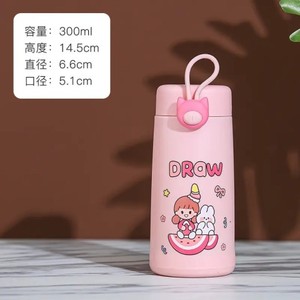 RTS Venta caliente al por mayor Venta caliente lindo dibujos animados niños botella de agua transparente de doble capa taza de vidrio - Product Image 4
