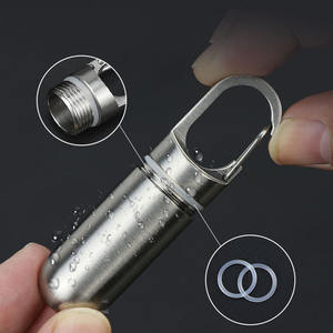 Llavero pastillero bolsillo de acero inoxidable pastillero para hombres mujeres Mini impermeable viaje cápsulas caso para viajes al aire libre - Product Image 4