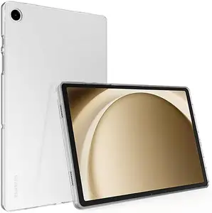 Schwarze klare transparente TPU-Tablethülle für Samsung Galaxy Tab A9 X110/X115/X117 stoßfest matt innen glatt draußen