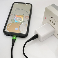 Lumière LED Ligne Tressée Vente en Gros Haute Qualité 1m USB A USB C Type C Câble de Données Lumineux Charge Rapide Câble de Transfert de Données Type C