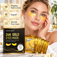 Patchs de masque hydrogel pour les yeux au collagène or 24 carats avec logo personnalisé, hydratants, anti-rides
