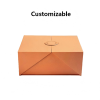 Boîte cadeau écologique à double porte personnalisée QingChuan, emballage de luxe pliable magnétique, gravure laser, boîte rigide orange pour cosmétiques