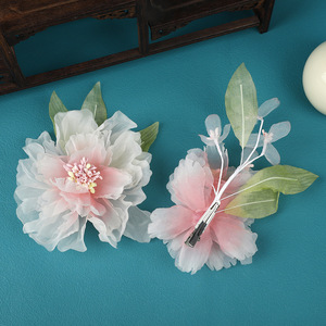 24 Nuevos Accesorios para el Cabello de Estilo Antiguo, Diseño Original, Pinzas para el Cabello con Flores Grandes en Degradado Morado Hechas a Mano, Maquillaje y Peinado - Product Image 3