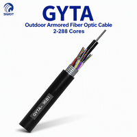 Kabel Serat Optik Berlapis Baja Wanbao GYTA 2-288 Core Tahan Air Luar Ruangan dengan Kawat Baja, Selubung APL PE, untuk Saluran Udara dan Pemasangan Langsung ke Tanah