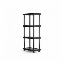 Étagère de rangement en plastique empilable traditionnelle à 3 niveaux avec une construction robuste et durable, facile à installer pour la maison, la cuisine, l'entrepôt