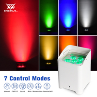 10 Projecteurs PAR LED sans Fil 6x18W à Batterie, avec DMX et Wi-Fi, et Valise de Recharge pour Mariage, Fête ou Bar