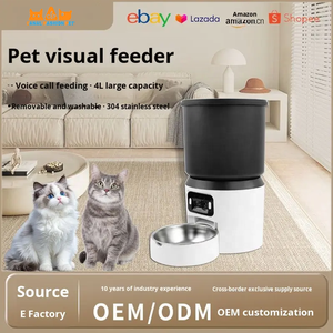 Distributeur automatique de nourriture pour animaux de compagnie intelligent avec caméra 4L, contrôle à distance par application, 180° °   Vision nocturne grand angle - Product Image 1