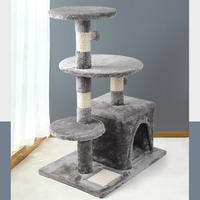 Tour pour chat classique de 80 cm avec maison en peluche amovible douce pour la peau, balles de jeu et base robuste anti-basculement pour chats d'intérieur