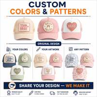 Patchs brodés personnalisés pour mariage, pour casquette de fête de future mariée, motif cœur champagne, bordure Merrow, thermocollants