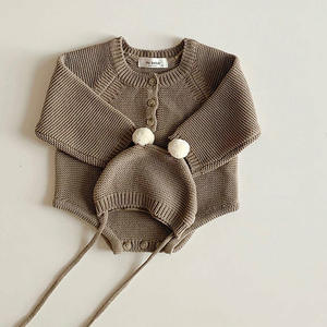 Herbst New Toddler Baby Jungen Mädchen Strick Bodysuit Säugling Jumps uit Strickwaren Outfits Neugeborene Baby Pullover und Baby Strick mütze - Product Image 5
