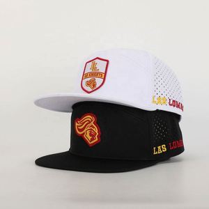 Gorra Snapback de 7 Paneles con Logotipo Bordado Personalizado OEM, Visera Plana, Lona de Poliéster, Orificios Cortados con Láser, Venta al por Mayor, Alta Calidad, Moda - Product Image 1