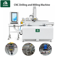 OUWO 2026 CNC Machine de perçage et de fraisage de profilés en aluminium de 1200 mm avec broche électrique et entraînement par vis à billes pour systèmes de fenêtres