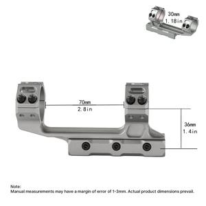Support de lunette cantilever BANGBANG, support de lunette pour tube de 30 mm avec monture de 20 mm, hauteur centrale de 1,4 po, espacement de 2,8 po pour les sports de plein air (gris) - Product Image 4