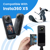 بطاريتان بديلتان بسعة 2400 مللي أمبير في الساعة لكاميرا Insta360 X5 مع شاحن سريع USB-C ثنائي المنفذ أصلي