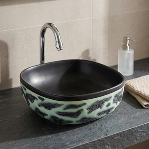 Lavabo de table en céramique de style américain Lavabo classique Lavabo en porcelaine Articles sanitaires décoratifs - Product Image 5