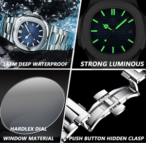 Relojes POEDAGAR P613 de Oferta para Hombre, a Prueba de Agua, de Acero Inoxidable, Ultrafinos, a la Moda y de Cuarzo - Product Image 2